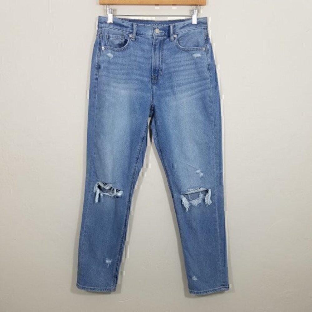 American Eagle Mom Jean Distressed Blue Size 4